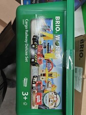 NEW. IN BOX. BRIO WORLD CARGO RAILWAY DELUXE SET. WOODEN TRAIN SET. Model 33097