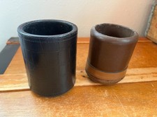 Lot de dés ronds vintage en cuir marron ou noir - marron on en fait 3 et