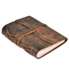 Leather Village Vintage Leather Journal A5 8x6 inch Brown 240 Pages Lined