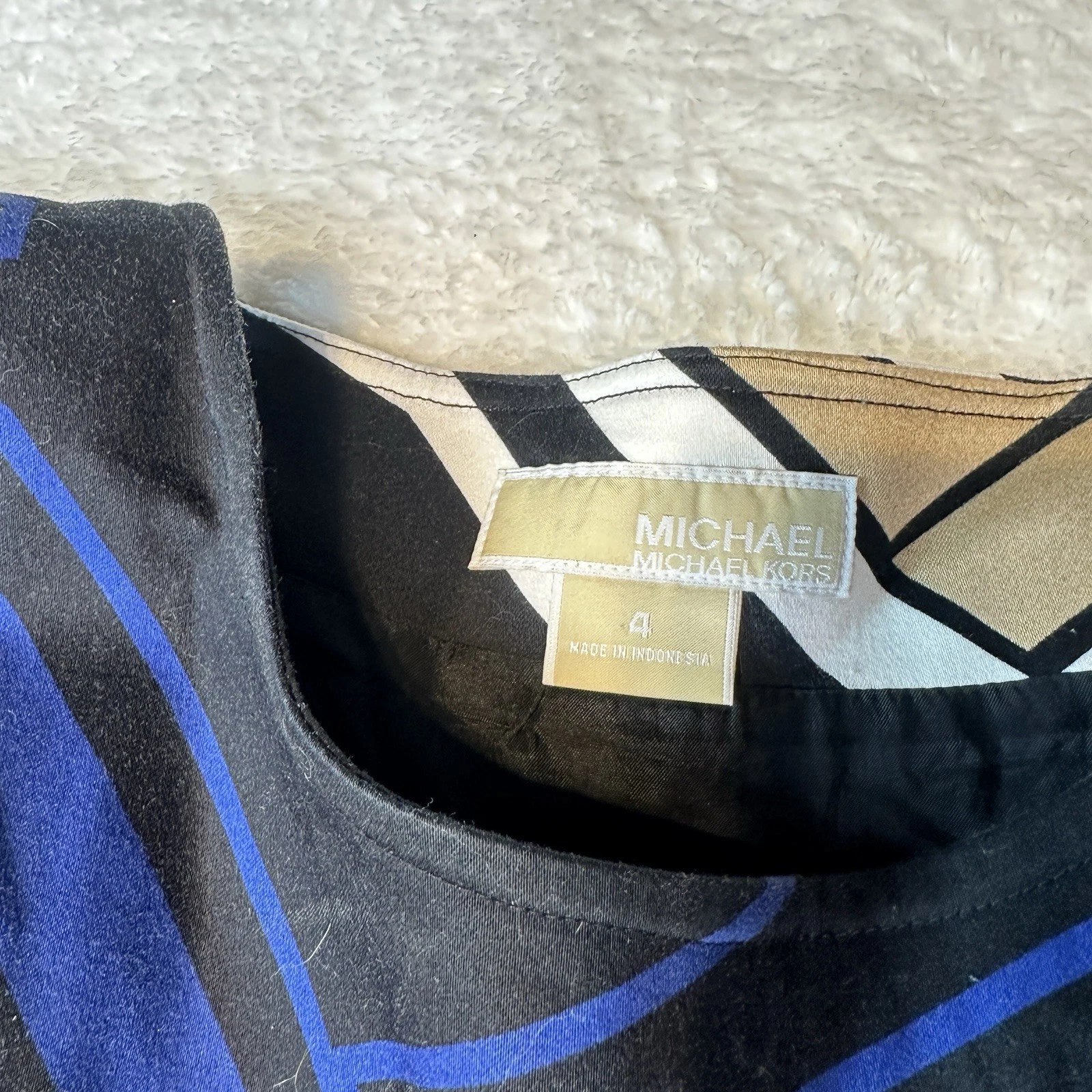 Abito Michael Kors donna blu nero bianco tubino ufficio festa 4