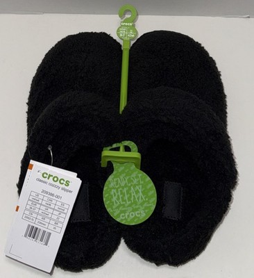 NWT Crocs Women's Classic Cozzzy Slipper Black M4/W6 Free Shipping!