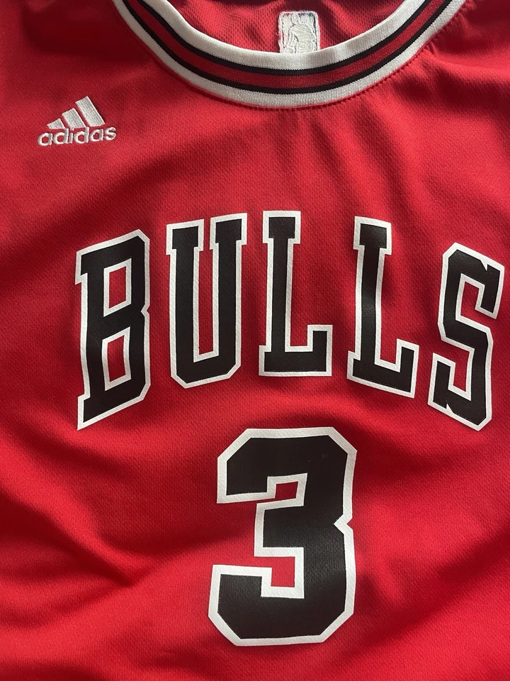 Camiseta deportiva de baloncesto Adidas Dwayne Wade Chicago Bulls NBA Swingman JUVENTUD grande Foto 2 de 4