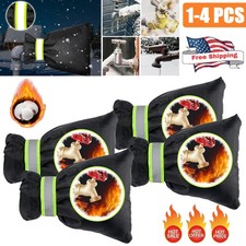 4x Outdoor Faucet Covers for Winter, Freeze Protection Pipe Insulation Reusable