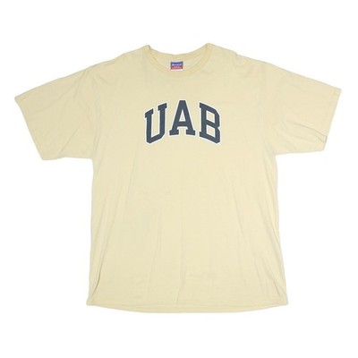 CHAMPION Herren T-Shirt Beige UAB Grafik 2XL Kurzarm Rundhals Baumwolle
