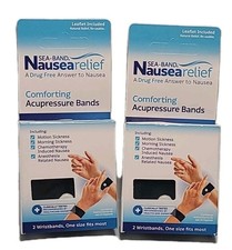 2  Anti-Nausea Acupressure Wristband for Motion  Morning Sickness 1 Pair Black