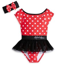 Minnie Mouse Deluxe Swimsuit with Headband Set for Girls - Size 5/6