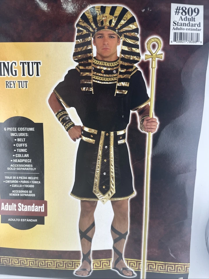 Disfraz de Halloween Rey de Egipto Adulto Faraón Egipcio Rey Tut Adulto Estándar Foto 4 de 4