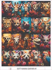 KAWAII SAFARI 1 - COMPLETE SHEET OF 20 STICKERS