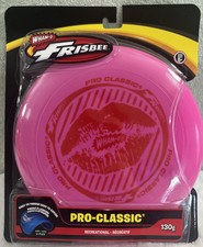 Vintage Wham-O Pro Classic Frisbee Pink Lips Logo Lipstick Disc Golf
