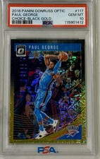 2018-19 Donruss Optic Choice Paul George BLACK & GOLD PRIZM Refractor #4/8 POP 1