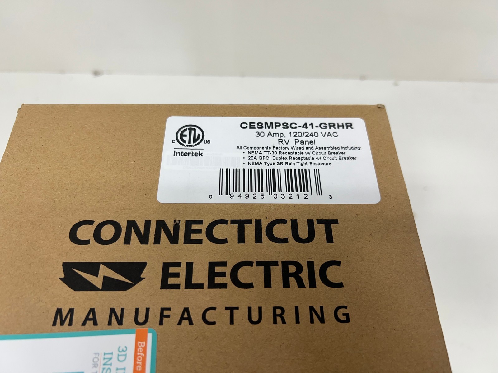 Connecticut Electric 30-Amp RV Power Outlet with Branch Breakers CESMPSC41GRHR