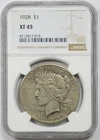 1928 $1 NGC XF 45 Peace Silver Dollar
