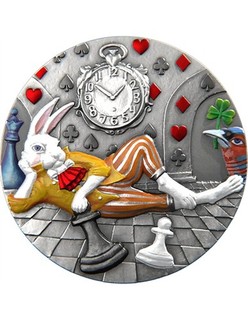 Niue 1 $ 2025 WHITE RABBIT REST Fairy Tales 1 Oz Silber AF Color 999 in OVP