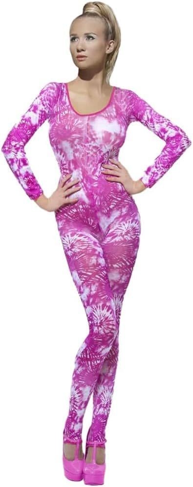 Ladies Pink Tie Dye Pink Bodysuit