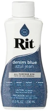 Rit Dye Denim Blue 236ml for Natural Fibers Cotton Linen Wool Silk Rayon Ramie
