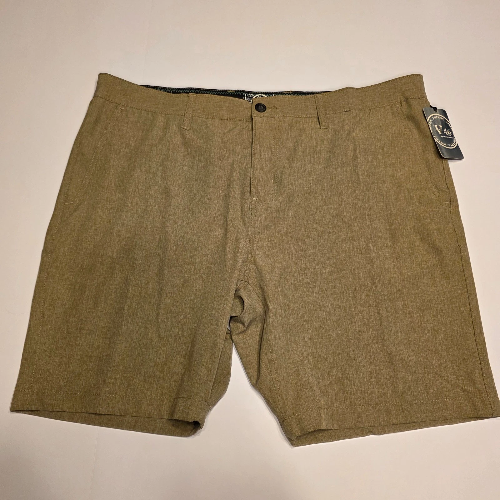 Vintage 1946 V46 Men's Land & Sea Performance Hybrid Shorts Tan 40 Quick-Dry