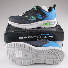 SKECHERS Skech-Air Microspec Max II Black Blue Lime Shoes Kids Size 4 NIB