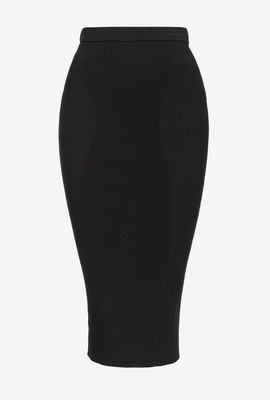 Pinko Damen Rock Longuette schwarz Größe S-L