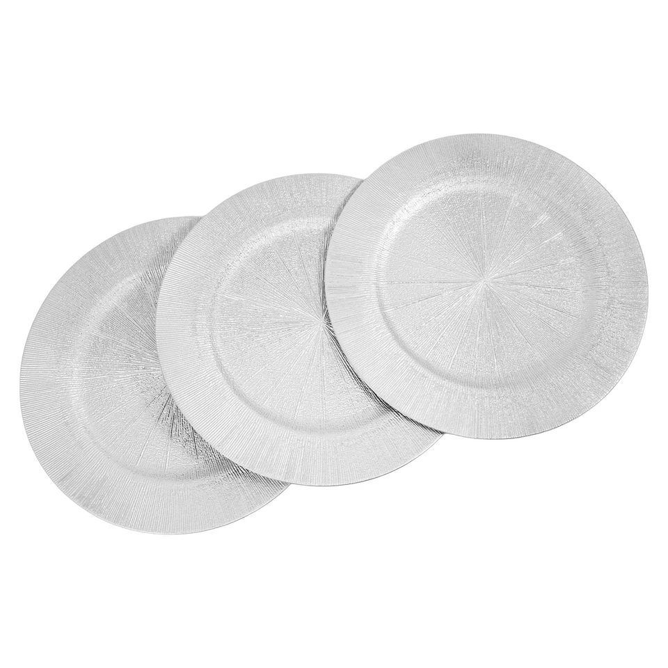 Silver Charger Plates Set Round Dinner Plate 100 PCS Charger Plates Bulk - Image 4 of 4