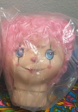 Vintage Fibre Craft Sockins Doll Head Pink Hair