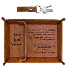 PU Leather Tray and Keychain, Unique Gifts for Him Boyfriend A1 - to Your Man