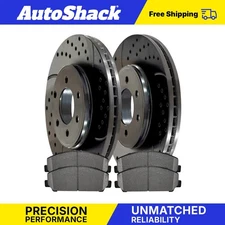 Front Drilled Slotted Brake Rotors Ceramic Pads for Nissan TITAN Armada V8