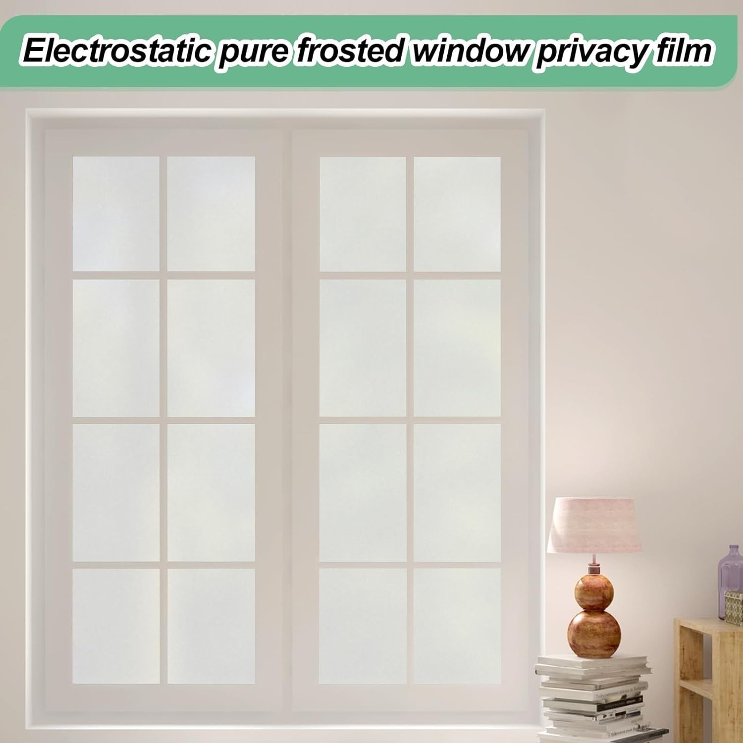 Vivinin Frosted Glass Window Film - 17.3x472.4 Inches Privacy Anti-UV, Non-Ad...