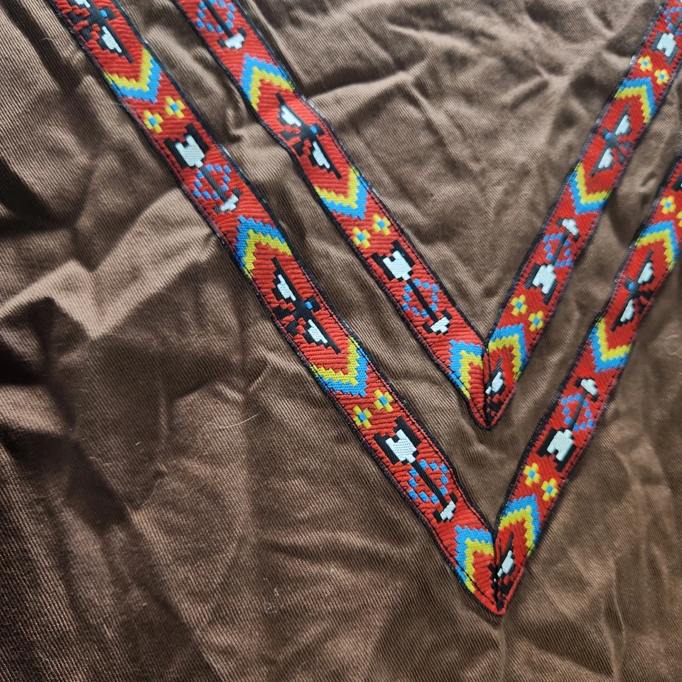 Vestido túnica vintage hecho a mano con temática nativa americana blanco y negro Thunderbird Foto 4 de 4