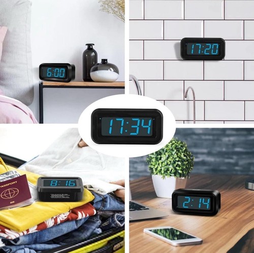 Digital Alarm Clock Battery Operated Big 1.2'' Screen Portable Adjustable Bright - Picture 11 of 24