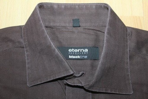 U1837 eterna EXCELLENT Blackline Chemise 39 Braun Géométrique Motif Bien - Photo 1/1