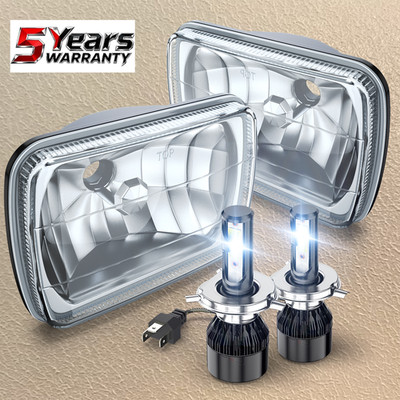 Pair 5x7'' 7x6'' LED Headlights Hi/Lo H4 For Toyota Pickup 82-95 Tacoma 1995-1997