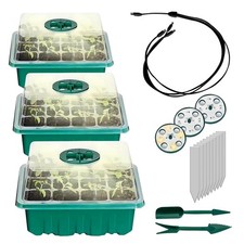 Mini serra con illuminazione set di 3 - davanzale serra piante coltivazione