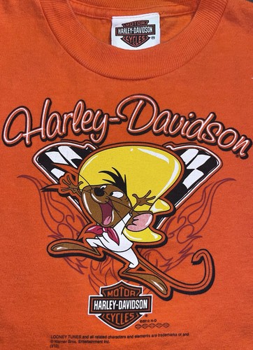 Orange Harley Davidson Speedy Gonzalez Graphic Print Looney Tunes Youth Med 2010 - Picture 4 of 9