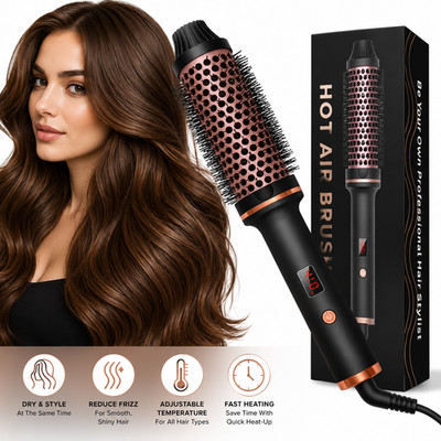 Ionische Heißluftbürste Profi Haartrockner Volumiser Lockenstab Styler UK