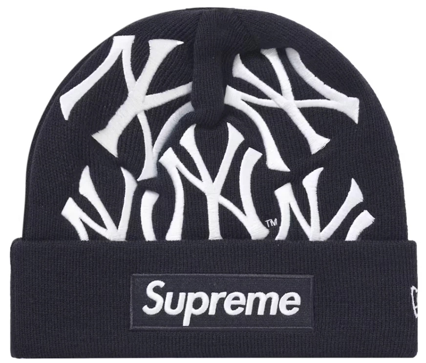 NUEVO Gorro Supreme X New York Yankees X New Era Logo Caja (Azul Marino) - Envío Gratis Foto 2 de 4