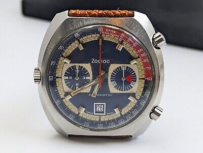 1970s Zodiac CALIBRE 12 Chronograph SS 44mm Men's Watch Ref 1970s Zodiac CALIBRE 12 Chronograph SS 44mm Men's Watch Ref