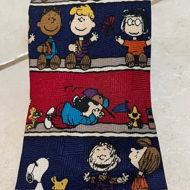 Арахис 100% шелк Rah! Rah! Rah! Футбольный галстук Снупи Чарли Браун США Peanuts - Изображение 4 из 4
