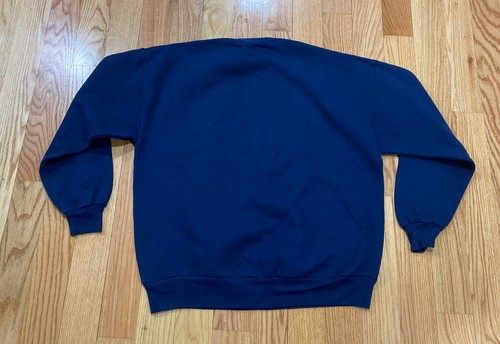 Vintage Jerzees crewneck sweatshirt USA Made Sz XL Navy Blue Pull Over - Picture 2 of 3