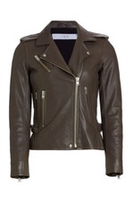 NEW Iro Leather Moto Jacket Sz 34 XS NWT Brow...