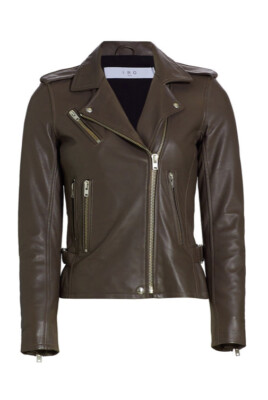 NEW Iro Leather Moto Jacket Sz 34 XS NWT Brown $1345
