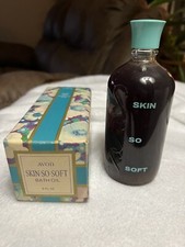 Vintage Avon Skin So Soft Bath Oil 8oz Glass Bottle Decanter New