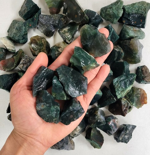 Raw Moss Agate - From India - Bulk Rough Crystals Natural Healing Gemstones - 第 1/3 張圖片