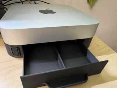 Mac Mini Cooling Stand with Slide-In Drawer and Front USB Desktop