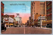 Postcard Flint Michigan Saginaw Street Looking North 1939