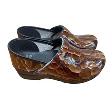 DANSKO Women's Tiger Eye Patent Leather Slip on Clogs Shoes Size 38