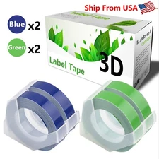 (2Blue+2Green) LabelTape 3D Fit For Dymo Maxi 1755 Label Makers