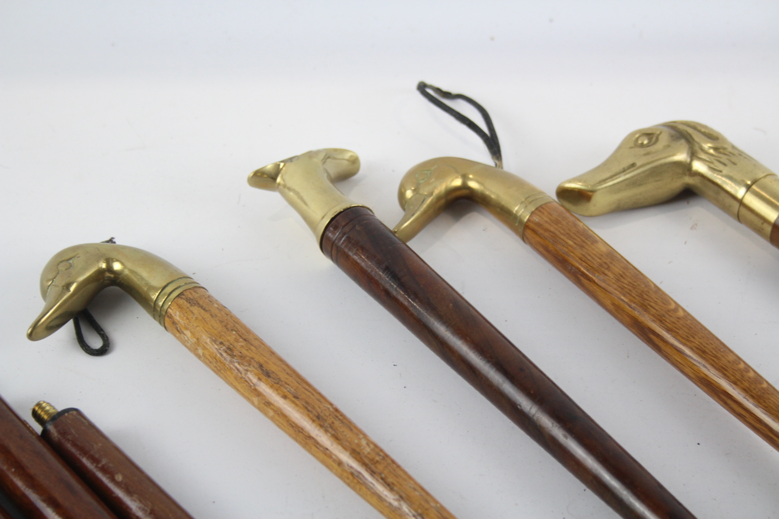 Vintage Brass Headed Gents Accessories Inc Walking Sticks, Shoe Horns