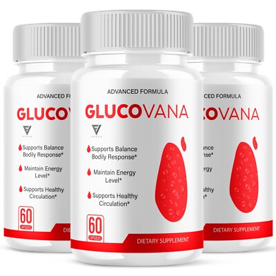 (3 Pack) Glucovana Pills, Glucovana Advanced Blood Health Formula (180 Capsules)
