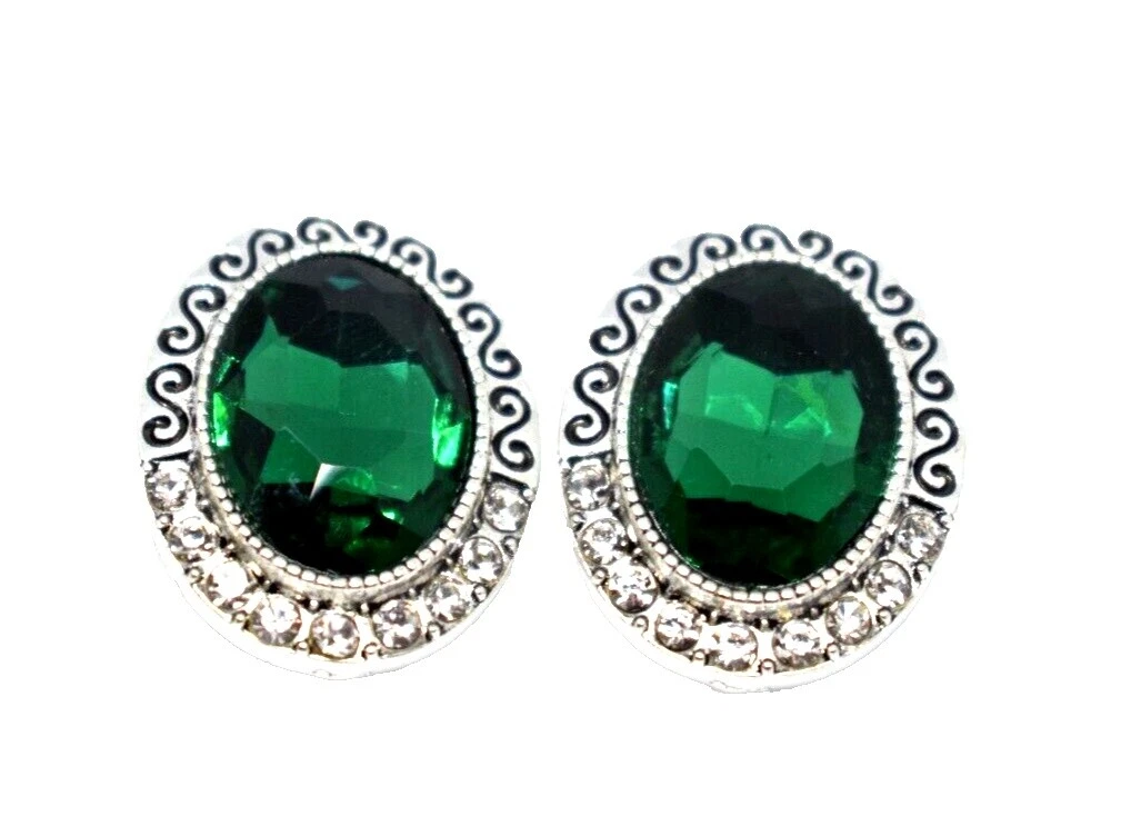 Emerald Glass Fashion Earrings