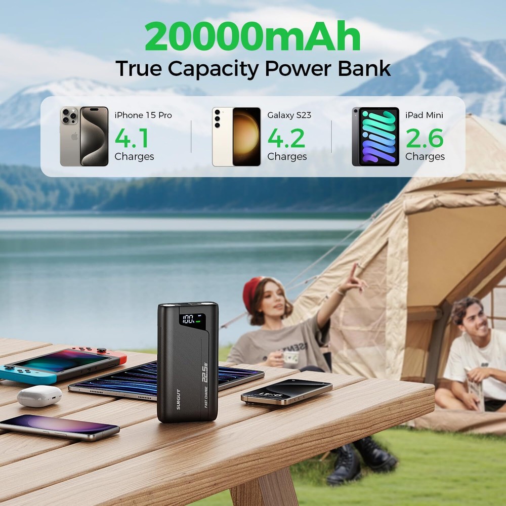 20000mAh Power Bank with 22.5W Fast Charging USB C Input Output 20000mAh Power Bank with 22.5W Fast Charging USB C Input Output